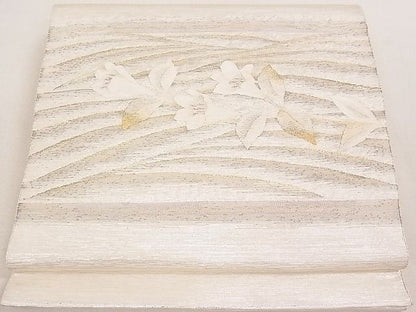 平和屋着物◎太鼓柄袋帯 流水草花文 金銀糸 逸品 DAAE0243yyy