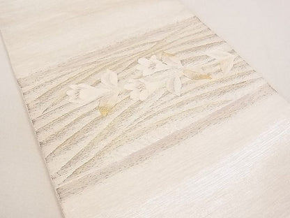 平和屋着物◎太鼓柄袋帯 流水草花文 金銀糸 逸品 DAAE0243yyy