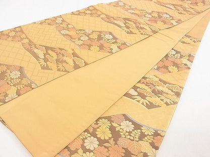 平和屋着物◎六通柄袋帯 吉祥草花文 金糸 逸品 DAAE0249yyy