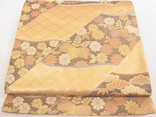 平和屋着物◎六通柄袋帯 吉祥草花文 金糸 逸品 DAAE0249yyy