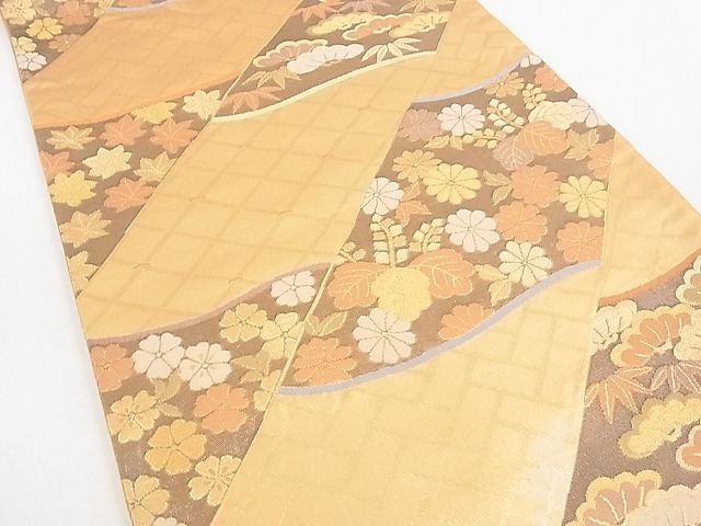 平和屋着物◎六通柄袋帯 吉祥草花文 金糸 逸品 DAAE0249yyy