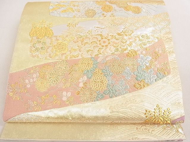 ★正絹 袋帯 金糸 飾り布束熨斗文様 六通★匿名配送★ ☆正絹 袋帯 金糸 飾り布束熨斗文様 六通☆匿名配送☆ - メルカリ