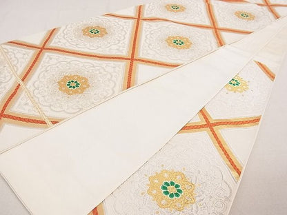 平和屋着物◎六通柄袋帯 正倉院花文 金銀糸 逸品 DAAE0265yyy