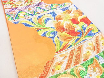 平和屋着物◎六通柄袋帯 唐織 曲水更紗文 金銀糸 逸品 DAAE0261yyy