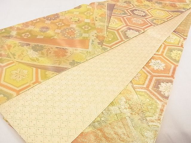 DA803 織賓名錦集　定価¥212,500 平和屋着物◎佐賀錦 六通柄袋帯 陽光 舞蝶文 金糸 逸品