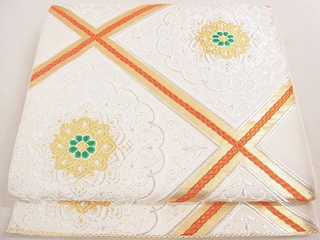平和屋着物◎六通柄袋帯 正倉院花文 金銀糸 逸品 DAAE0265yyy