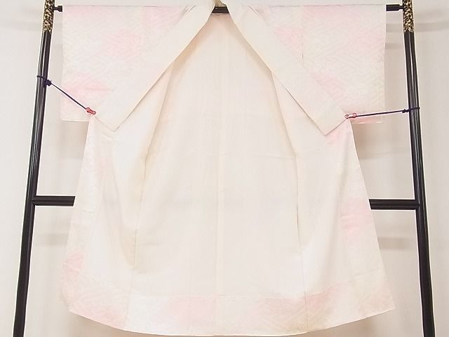 平和屋着物□上質な長襦袢 袷 紗綾形草花地紋 暈し染め 逸品