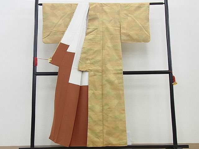 平和屋着物■上質な紬 切嵌文様 逸品 BAAD7144cw
