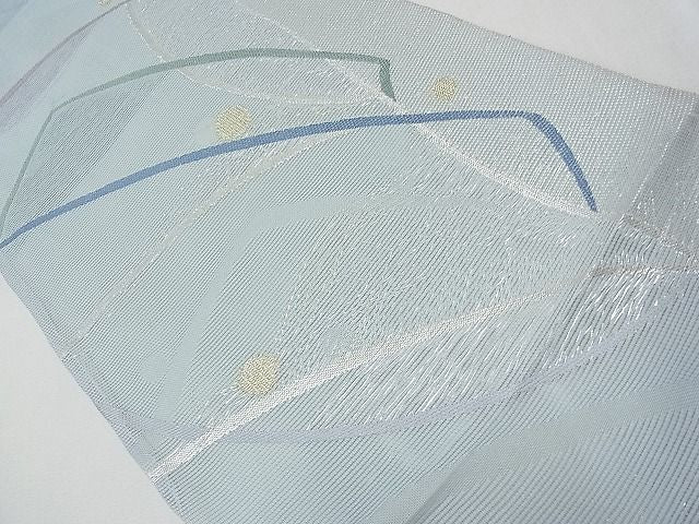 袋帯 六通 絽 露芝 幾何学 流水 夏物 24M619f 袋帯 六通 絽 露芝 幾何学 流水 夏物 24M619f