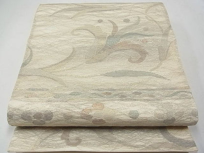 平和屋着物■夏物 六通柄袋帯 草花文 金糸 逸品 CAAD4700tx
