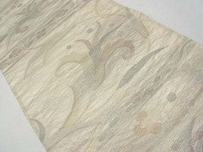 平和屋着物■夏物 六通柄袋帯 草花文 金糸 逸品 CAAD4700tx
