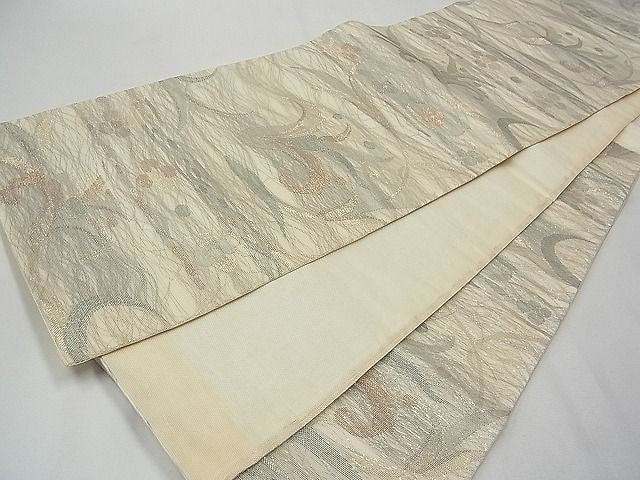 平和屋着物■夏物 六通柄袋帯 草花文 金糸 逸品 CAAD4700tx