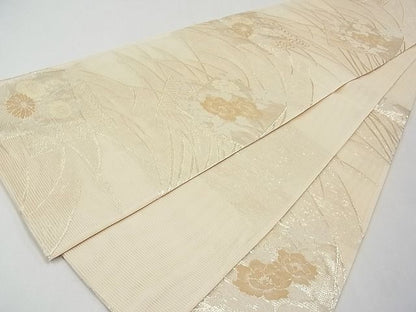 平和屋着物■夏物 六通柄袋帯 色紙重ね草花文 金糸 逸品 CAAD4723tx