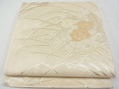平和屋着物■夏物 六通柄袋帯 色紙重ね草花文 金糸 逸品 CAAD4723tx