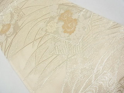 平和屋着物■夏物 六通柄袋帯 色紙重ね草花文 金糸 逸品 CAAD4723tx