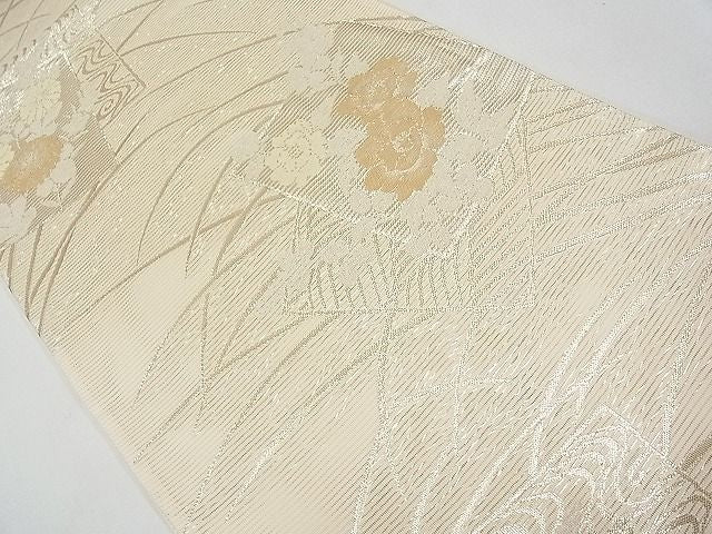 平和屋着物■夏物 六通柄袋帯 色紙重ね草花文 金糸 逸品 CAAD4723tx