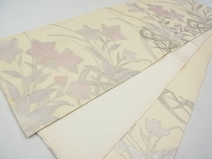 平和屋着物■夏物 六通柄京袋帯 籬桔梗文 銀糸 逸品 CAAD4728tx