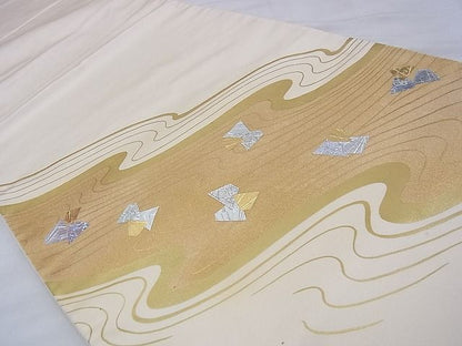 平和屋着物◎太鼓柄袋帯 箔散らし 金銀彩 逸品 BAAE2568ph