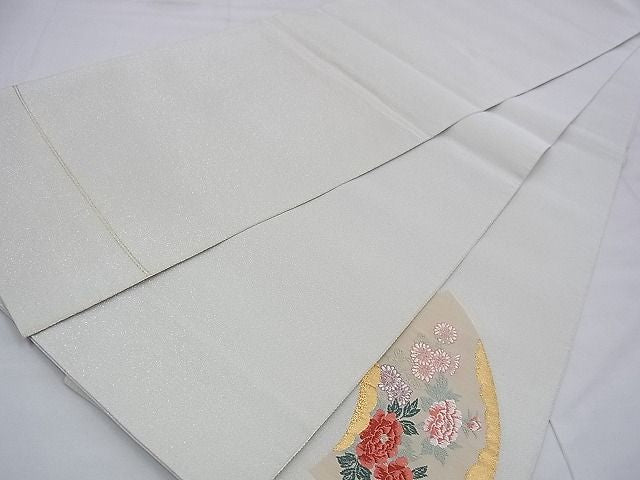 平和屋着物◎太鼓柄袋帯 唐織 綴れ 菱天井地紙御所車花文 金銀糸 逸品 BAAE6236ph
