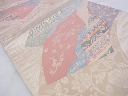 平和屋着物◎六通柄袋帯 地紙有職花唐草文 金糸 逸品 BAAE6248ph