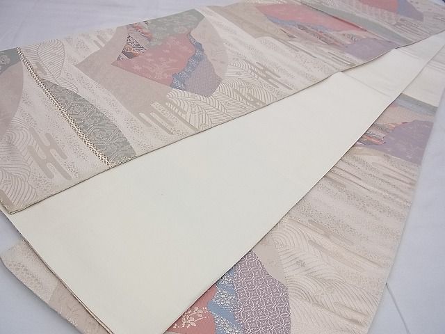平和屋着物◎六通柄袋帯 地紙有職花唐草文 金糸 逸品 BAAE6248ph