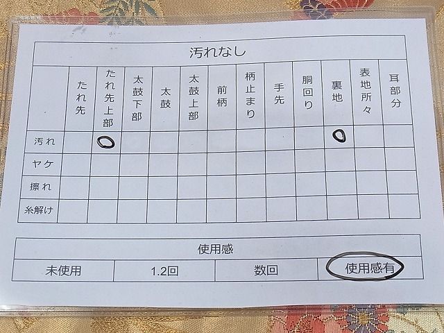 平和屋着物◎六通柄袋帯 唐織 扇面飛鶴花文 金糸 逸品 BAAE6251ph