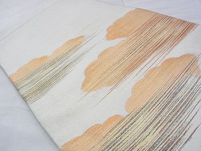 平和屋着物◎太鼓柄袋帯 綴れ 雲霞文様 金銀糸 逸品 BAAE6286ph