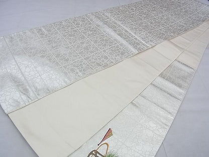 平和屋着物◎太鼓柄袋帯 総刺繍 熊野 金糸 逸品 BAAE6315ph