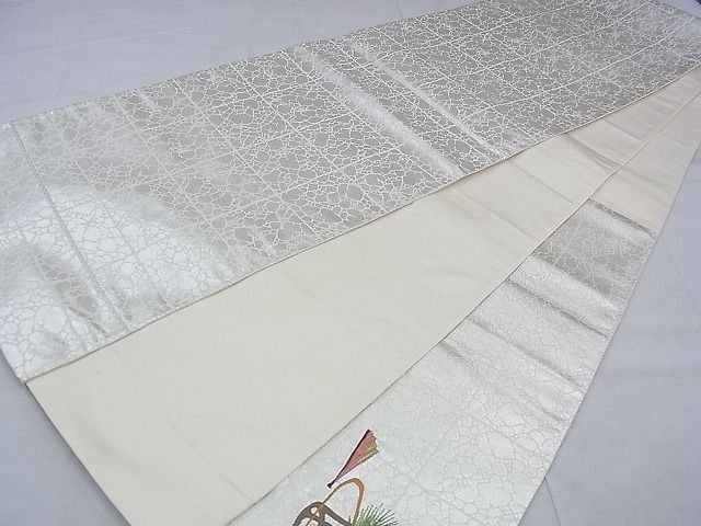 平和屋着物◎太鼓柄袋帯 総刺繍 熊野 金糸 逸品 BAAE6315ph