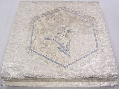 平和屋着物◎六通柄袋帯 唐織 亀甲草花文 金銀糸 逸品 CAAD9043dx