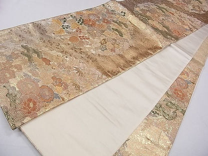 平和屋着物◎六通柄袋帯 えだ花文 金銀糸 逸品 CAAE2022dx