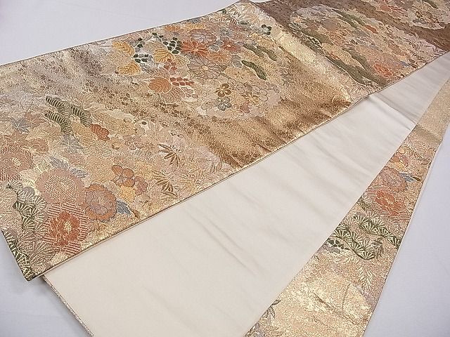 平和屋着物◎六通柄袋帯 えだ花文 金銀糸 逸品 CAAE2022dx