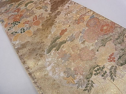 平和屋着物◎六通柄袋帯 えだ花文 金銀糸 逸品 CAAE2022dx