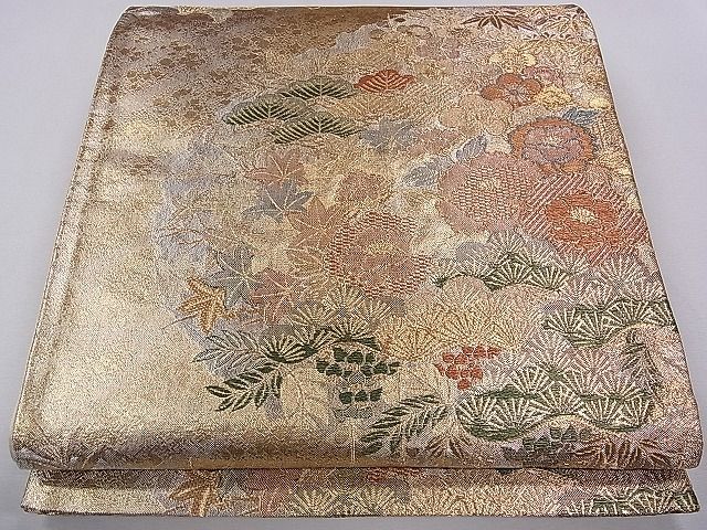 平和屋着物◎六通柄袋帯 えだ花文 金銀糸 逸品 CAAE2022dx