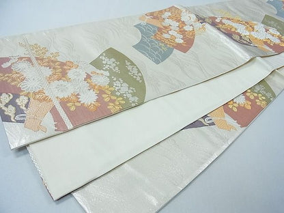 平和屋着物◎六通柄袋帯 地紙花束ね文 金銀糸 逸品 CAAD1878in