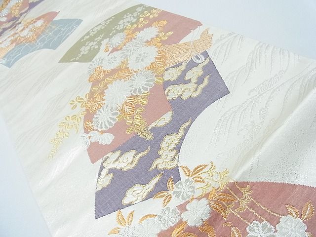 平和屋着物◎六通柄袋帯 地紙花束ね文 金銀糸 逸品 CAAD1878in