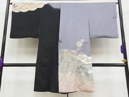 平和屋本店■極上　道中着　ロング丈　辻が花　手描き　逸品　CYAA0013s4