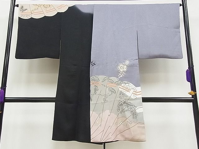 平和屋本店■極上　道中着　ロング丈　辻が花　手描き　逸品　CYAA0013s4