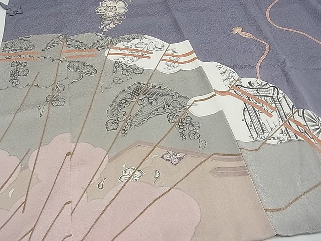 平和屋本店■極上　道中着　ロング丈　辻が花　手描き　逸品　CYAA0013s4