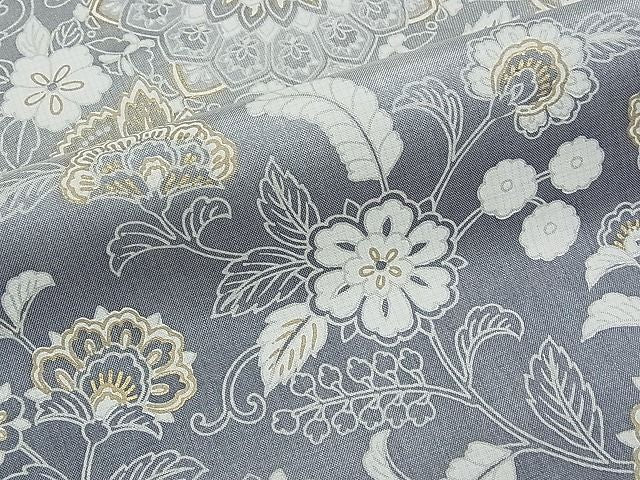 平和屋本店■極上　訪問着　本場染大島紬　正倉院更紗花唐草文　金彩　逸品　CYAA0017s4
