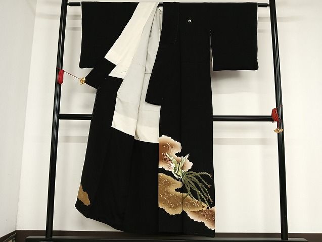 平和屋着物□豪華黒留袖 刺繍 鳳凰 金銀彩 正絹 逸品 AAAG7163Bnp