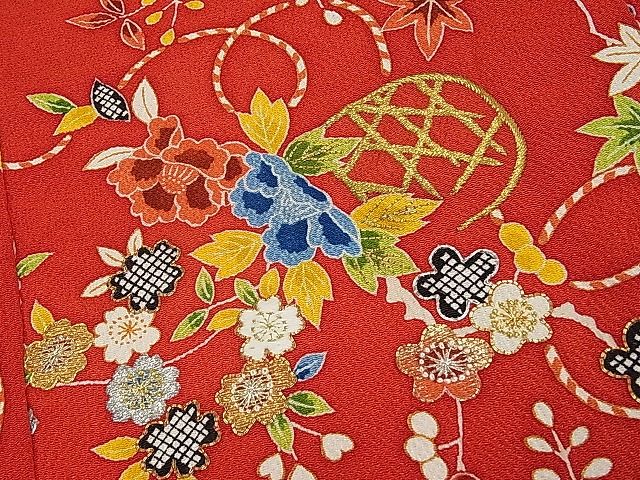 平和屋本店■最高級 七五三 女の子 7歳 祝着・長襦袢セット 相良刺繍 駒刺繍 花籠文 金糸 鬼しぼ縮緬 半衿刺繍 逸品 CYAA0032s4