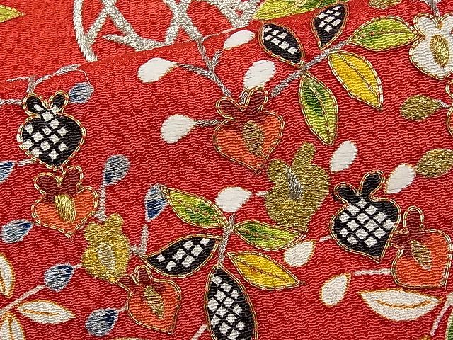 平和屋本店■最高級 七五三 女の子 7歳 祝着・長襦袢セット 相良刺繍 駒刺繍 花籠文 金糸 鬼しぼ縮緬 半衿刺繍 逸品 CYAA0032s4