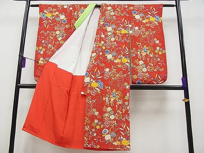 平和屋本店■最高級 七五三 女の子 7歳 祝着・長襦袢セット 相良刺繍 駒刺繍 花籠文 金糸 鬼しぼ縮緬 半衿刺繍 逸品 CYAA0032s4