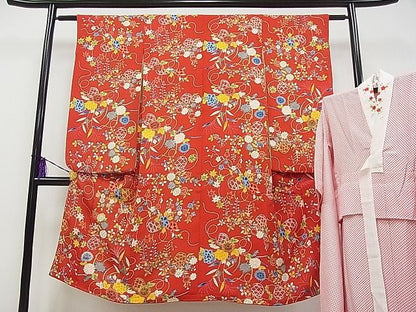 平和屋本店■最高級 七五三 女の子 7歳 祝着・長襦袢セット 相良刺繍 駒刺繍 花籠文 金糸 鬼しぼ縮緬 半衿刺繍 逸品 CYAA0032s4