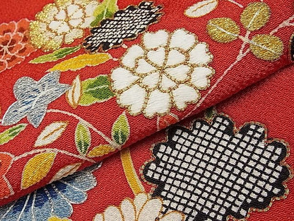 平和屋本店■最高級 七五三 女の子 7歳 祝着・長襦袢セット 相良刺繍 駒刺繍 花籠文 金糸 鬼しぼ縮緬 半衿刺繍 逸品 CYAA0032s4