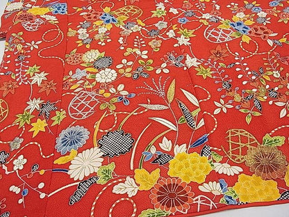 平和屋本店■最高級 七五三 女の子 7歳 祝着・長襦袢セット 相良刺繍 駒刺繍 花籠文 金糸 鬼しぼ縮緬 半衿刺繍 逸品 CYAA0032s4