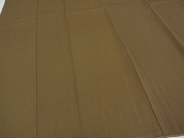 平和屋本店●極上　男性　銀座もとじ　プラチナボーイ　お召　色無地　立涌地紋　媚茶色　反端付き　逸品　CYAA0041s4