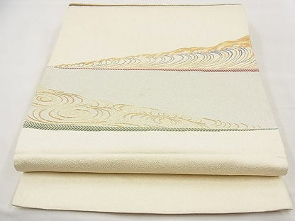 平和屋着物■六通柄袋帯 唐織 光琳水立波文 金糸 逸品 BAAE0792kj