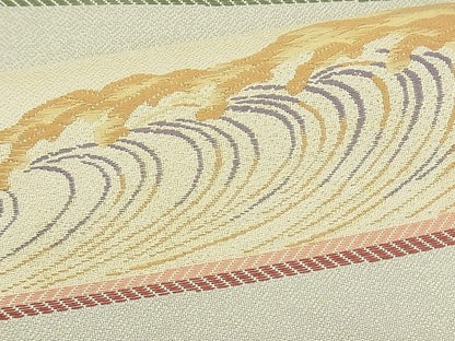 平和屋着物■六通柄袋帯 唐織 光琳水立波文 金糸 逸品 BAAE0792kj